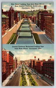 Postal Cincinnati, Ohio Erie Canal, Plum Street, Central Parkway Boulevard - Imagen 1 de 2