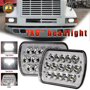 PAIR 7x6" 5X7" LED Headlights For International Harvester 3800 4800 8100 9400i - Picture 1 of 11