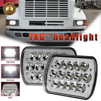 PAIR 7x6" 5X7"  LED Headlights For International Harvester 3800 4800 8100 9400i  - Image 1 of 4