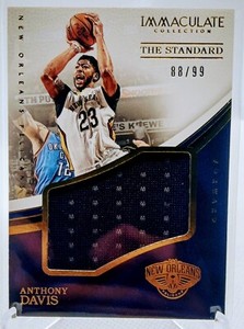 2016-17 Immaculate Standard Jumbo Jersey- Anthony Davis /99 Pelicans, Lakers!