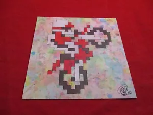 Excitebike Nintendo NES 8-Bit Style Art Print - Picture 1 of 2