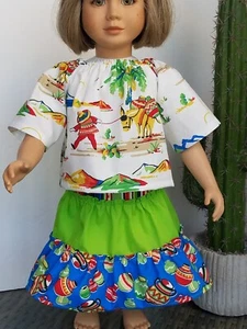 Handmade! It's a Fiesta in Mexico! Festive Tiered Skirt & Blouse - fits My Twinn - Picture 1 of 3