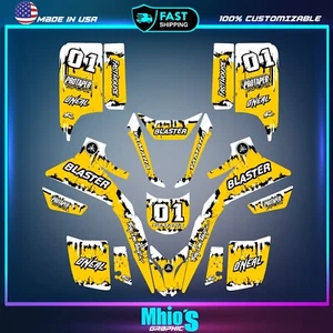 Yamaha Blaster YFS 200 yfs200 Decals Graphics Stickers Full kit ATV Quad Wrap - Picture 1 of 4
