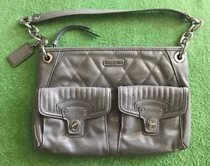 Coach Liquid Gloss Poppy (gray) handbag EXCELLENT CONDITION & FREE GIFT!   - Picture 1 of 8