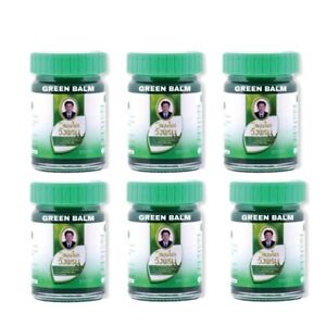 Wang Prom Green Thai Herbal Massage Balm Pain Relief Insect Bites 6 x 50g