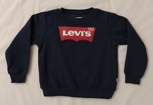 TODDLER LEVIS SWEATSHIRT NAVY BLUE SIZE 2T 1-2 yrs HOLE PIC