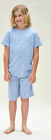 Boys Sizes 9-16 Blue Marle Print Cotton Short Sleeve Pjs Pyjamas Hl