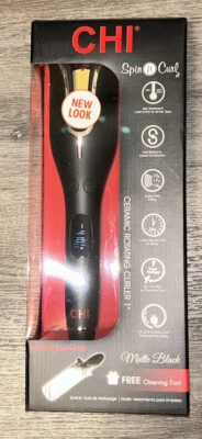 CHI Spin N Curl Matte Black Ceramic Rotating Hair Curler 1" W/Bonus - Image 1 of 4