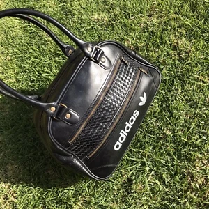 Adidas Black Vintge Authentic Designer Signed Shoulder Bag Cottage-core Bag - Picture 1 of 21