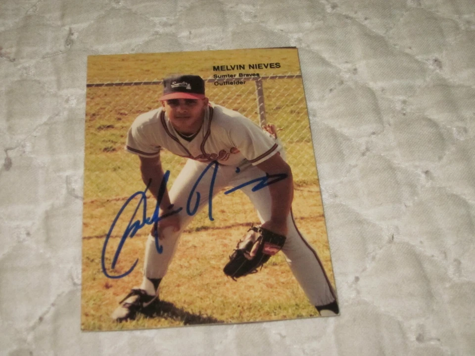 MELVIN NIEVES AUTOGRAPHED 1990 BEST CARDS SUMTER BRAVES MINOR LEAGUE CARD - Image 1 of 1
