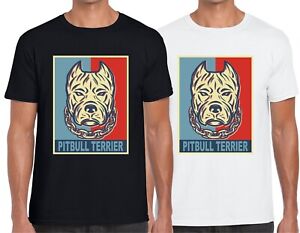 T-shirt cane pit bull terrier propaganda manifesto pitbull uomo manica corta