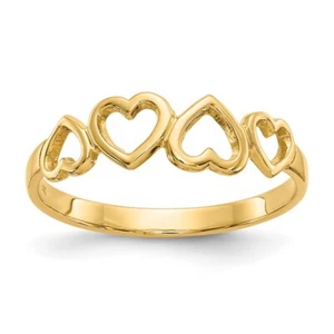 Anillo Corazón Oro Amarillo 10K Talla 7 Regalo para Mujer 0.94 Gramos - Imagen 1 de 5