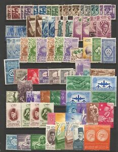 EGYPT 1953 TO 63 COLLECTION. MINT HINGED AND USED. GOOD CATALOGUE VALUE