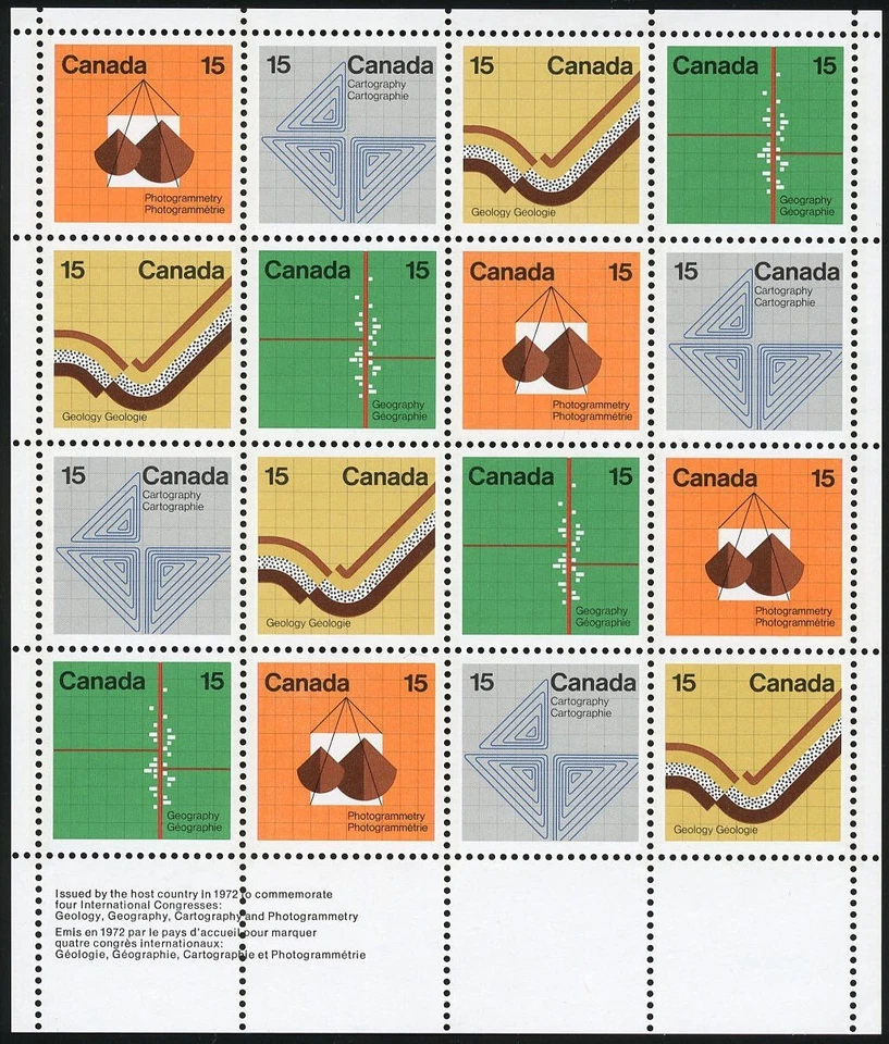 Canada Stamps Full Pane of 16, Earth Sciences, #585b MNH - Image 1 of 1