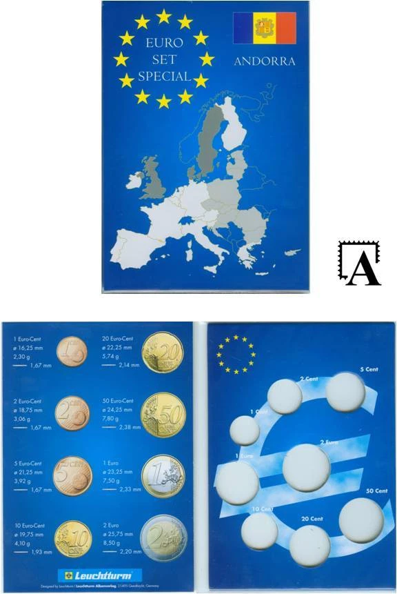 NEU: Leuchtturm Andorra Münzkarte Klappkarte für Euro Kursmünzensatz KMS