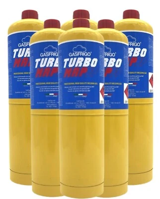GASFRIGO 6 BOMBOLE GAS CARTUCCIA TURBO MAP GAS 400 gr ATTACCO CGA600 TURBO SET 110 200
