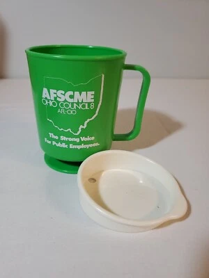 Taza de café de plástico AFSCME Ohio Council 8 AFL-CIO 12 OZ con tapa Foto 1 de 4