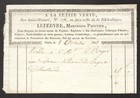 Facture. A la Petite Vertu. Lefebvre - Marchand Papetier. 1828. Paris