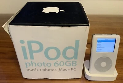 Apple 60 GB iPod Photo - white 4th Generation (M9586B/A) Great Condition- Rare - Image 1 of 4