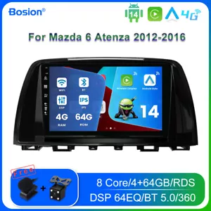 For Mazda 6 Atenza 2012-2016 Android 14 Car Radio Stereo GPS Sat Nav DSP CarPlay - Picture 1 of 22