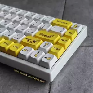 Yellow Pokemon Pikachu Keycaps set PBT XDA Dyesub for MX Mechanical Keyboards - Picture 1 of 10