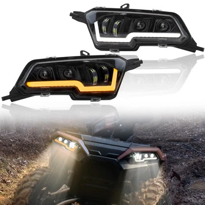 Par de faros LED delanteros para Polaris Sportsman 2017-2025 señal DRL alta-baja Foto 1 de 4