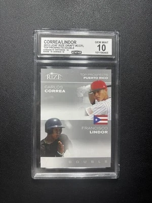 Carlos Correa / Francisco Lindor 2012 Leaf Rize Dual CCG 10 RC Foto 1 de 2