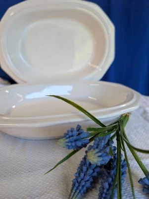 VTG Pfaltzgraff Heritage White IRONSTONE VEGETABLE Serving Dish 11" L Set Of2 - Image 1 of 4