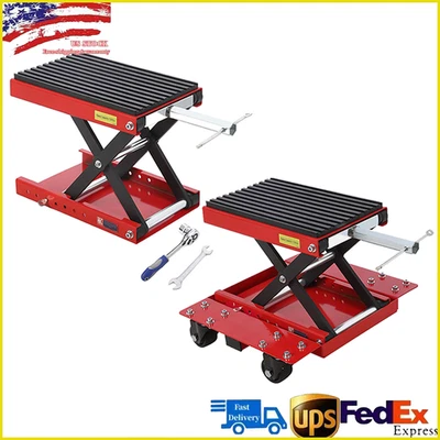 Motorcycle Lift Scissor Jack, 1200LBS Capacity Wide Deck Hoist Stand Maintenance Foto 1 de 4