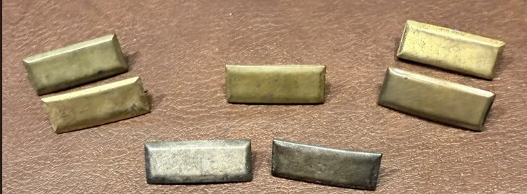 (3) pares de barras de teniente de oficiales de plata de ley  Foto 1 de 1