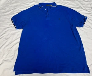 Polo Ralph Lauren Para Hombre 2XB Azul Polo Grande Alto Manga Corta Logo de Poni - Imagen 1 de 6