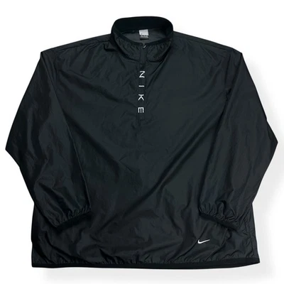 Vintage Nike Windbreaker 1/4 Zip Men’s 2XL Black Long Sleeve Lightweight Y2K - Image 1 of 4
