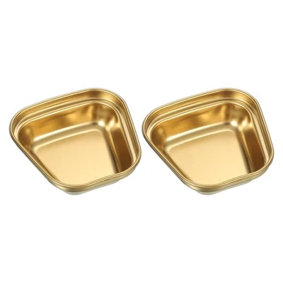 Mini plato de salsa de acero inoxidable de 3", tazones de condimento dorado 2 piezas Foto 1 de 4
