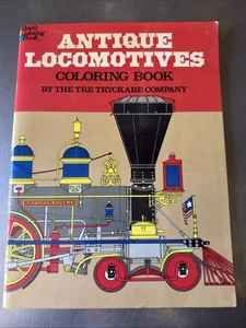 1976 Antique Locomotives Dover Coloring Book Tre Tryckare Railroad Art Color USA - Picture 1 of 17