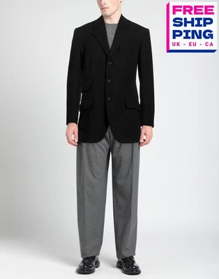 PVP €1400 YOHJI YAMAMOTO POUR HOMME Chaqueta Blazer Lana Crepé Talla 3/L Negra Foto 1 de 4