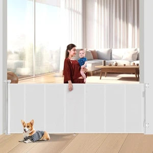 Cancello di sicurezza retrattile 120" per bambini/animali domestici extra largo con design a strisce rinforzate - Foto 1 di 2