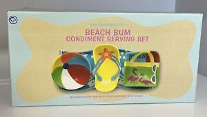 Beach Bum Condiment Serving Set Boston Warehouse Tray 8 Oz. Bowls Open Box