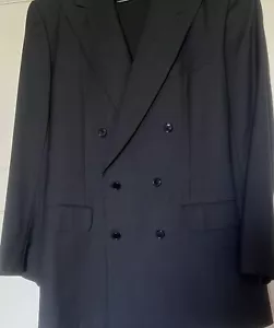 SAINT ANDREWS For Barneys NY charcoal Gray wool double breast Blazer Jacket 52L - Picture 1 of 7