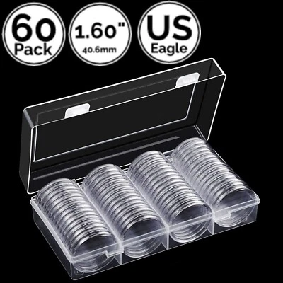 Paquete de 100 piezas porta cápsulas para monedas con estuche 4 centavos de níquel de Estados Unidos cuarto medio dólar pequeño etc. Foto 1 de 2