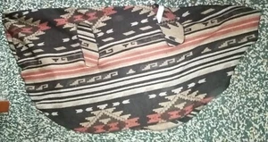 Poncho M Medium Serape Cape Wrap Aztec Brown New Look Asymmetrical VGC T59 - Picture 1 of 14