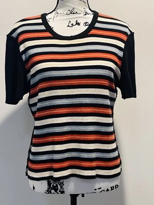 Sonia Rykiel Poor Boy stripe knit sweater  Short sleeve  multicolour crew neck L - Image 1 of 4
