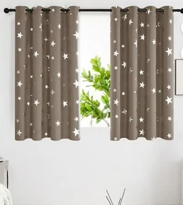 (A15)Deconovo Tende Oscuranti Isolanti Termici Modello Stella Argento 52" x53" - Foto 1 di 7