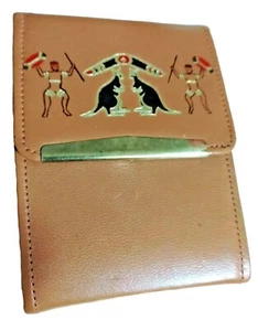 Australiana Playing cards 1950s Aboriginal Kangaroo. Leather case - Picture 1 of 7
