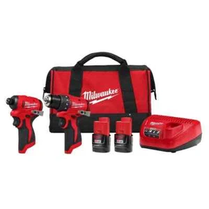 Milwaukee M12 12V 3494-22 Kit combinado de 2 herramientas subcompacto impacto y taladro sin escobillas - Imagen 1 de 12