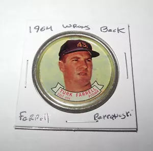RARE 1964 Topps Baseball Coin Pin #91 Turk Farrell Houston Colt WRONG BACK ERROR - Picture 1 of 2