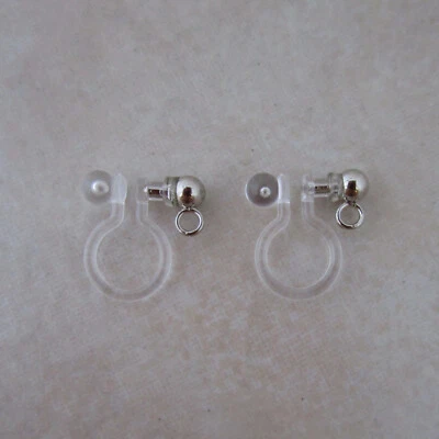 5 pares de clip de plástico transparente de acero inoxidable en pendiente clip de pendiente bucle vertical Foto 1 de 4