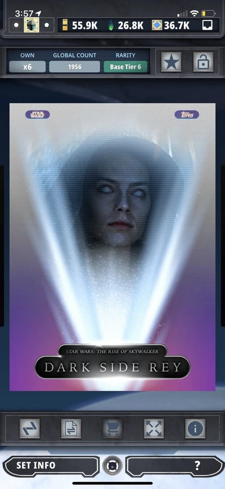 2021 Star Wars Card Trader [DIGITAL CARD] Darkside Rey Tier 6 Base Yub-Nub - Image 1 of 1