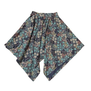 Tea Collection Handkerchief Hem Skirt Elastic Waist Blue Pink Floral Size 8 - Picture 1 of 4