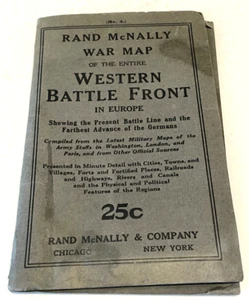 WWII Rand McNally War Map Western Battle Front #4. 1940s - Picture 1 of 6