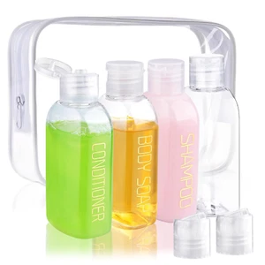 Leakproof Squeeze Bottles Travel Kit - 4pc 3.4 oz TSA Approved for Shampoo,,, - Picture 1 of 12